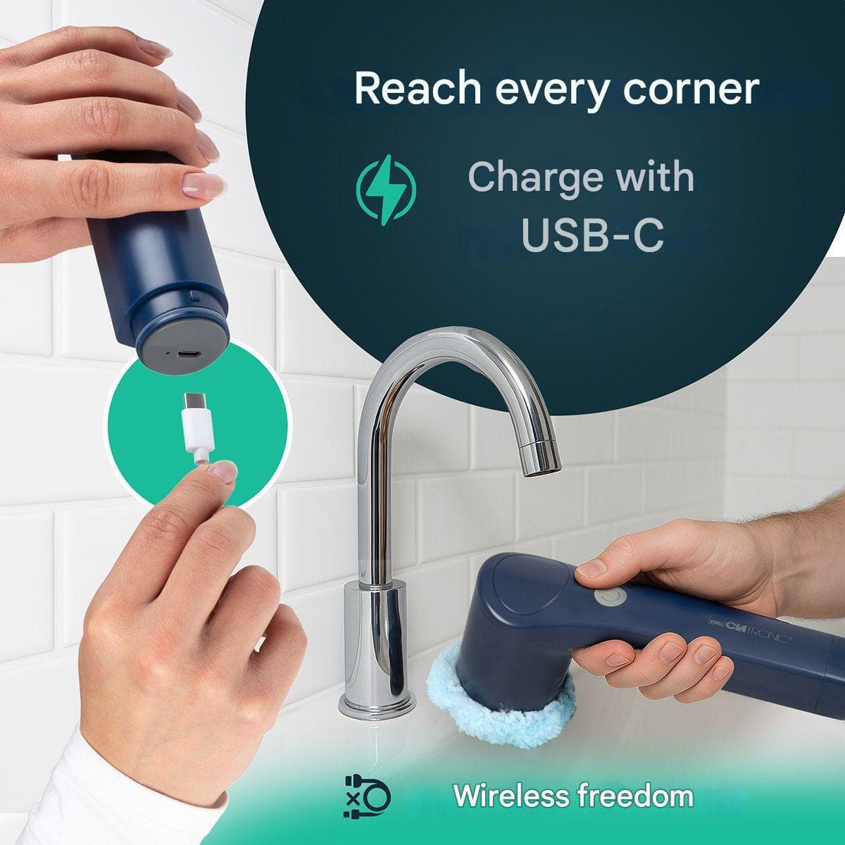Rechargeable Surface Cleaning Brush Clatronic Navy Blue 4