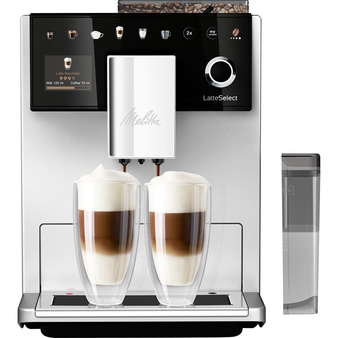 Melitta LatteSelect Αυτόματη Μηχανή Espresso 1400W Πίεσης 15bar για Cappuccino με Μύλο Άλεσης Ασημί F63/0-211 4