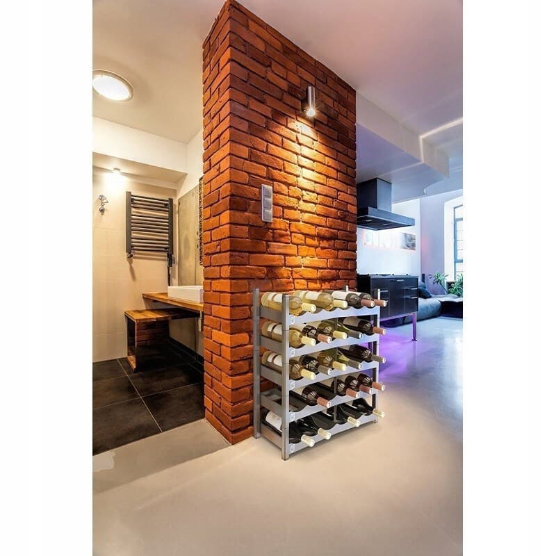 Rotho Vario Tabletop Wine Rack 6 Bottle S Grey 4