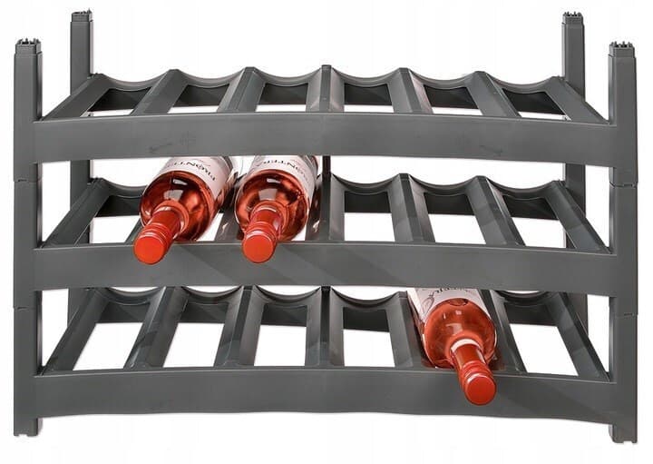 Rotho Vario Tabletop Wine Rack 6 Bottle S Grey 5