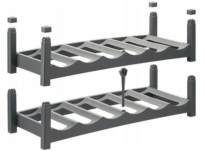 Rotho Vario Tabletop Wine Rack 6 Bottle S Grey 6