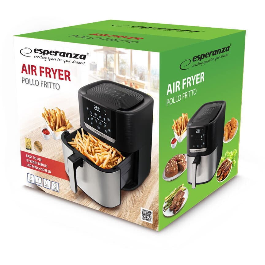 Esperanza Eka004 Air Fryer 8lt Μαύρο 3