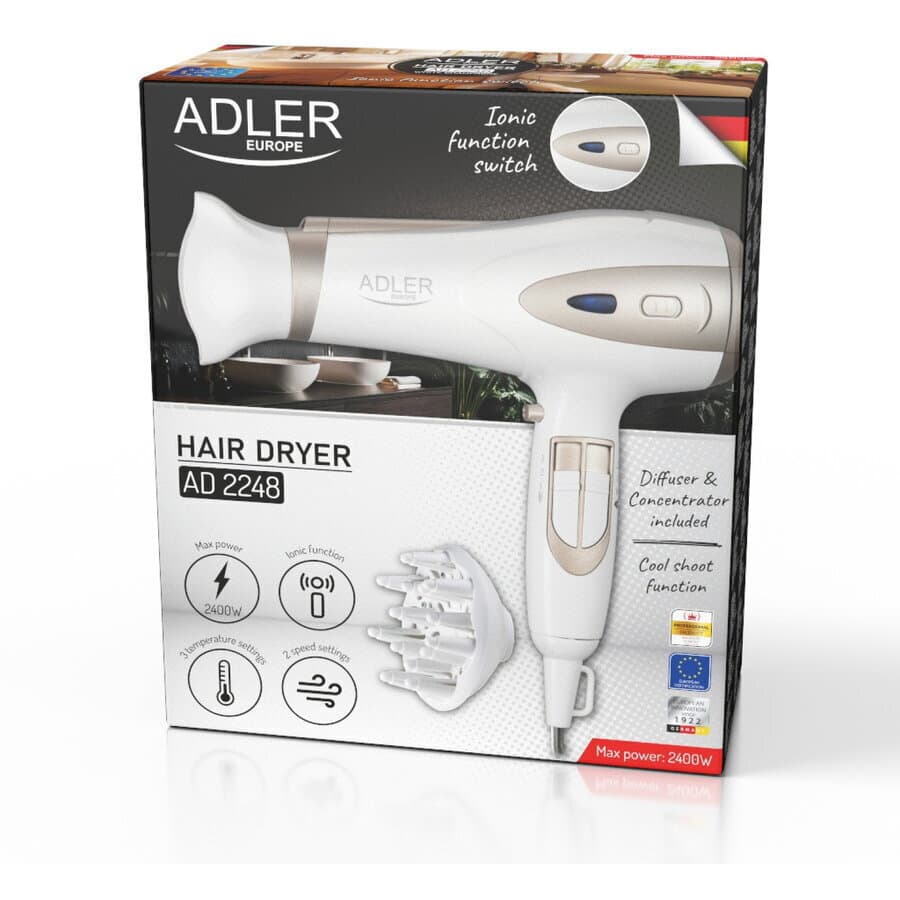 Adler Ionic Πιστολάκι Μαλλιών με Φυσούνα 2200W 2