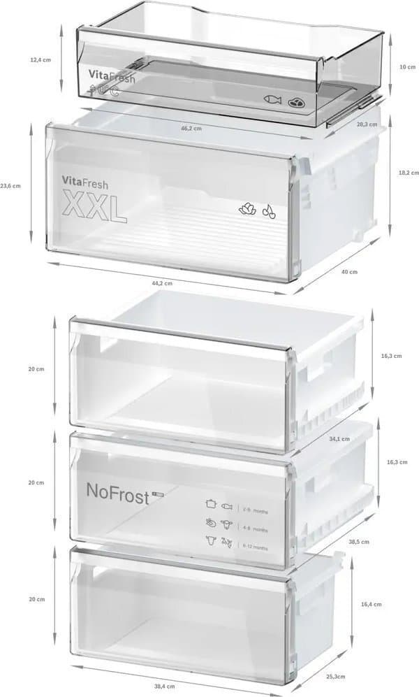 Bosch Ψυγειοκαταψύκτης 363lt NoFrost Υ203xΠ60xΒ66.5εκ. Μαύρος KGN39VXBT 7