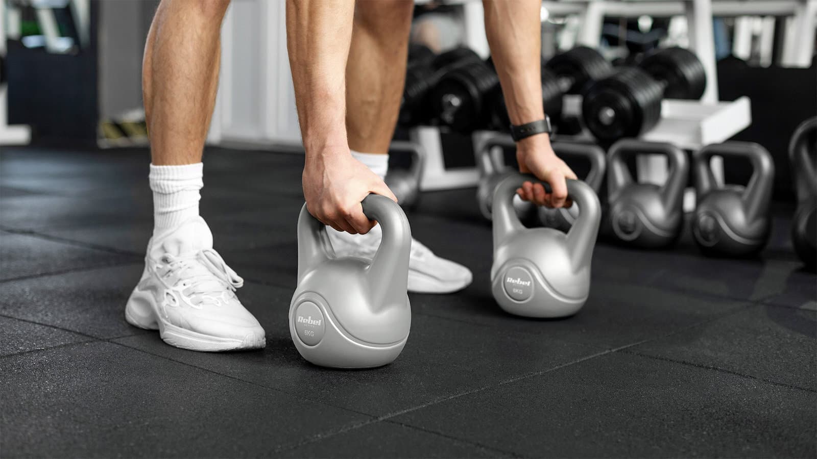 Rebel Active 12 Kg Gray Bituminous Kettlebell 6