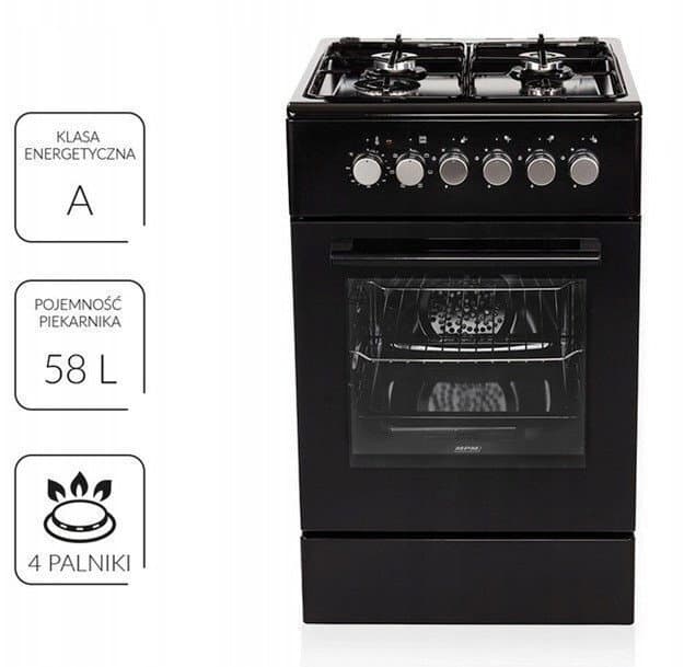 MPM MPM-56-KGM-12B Κουζίνα 58lt με Εστίες Υγραερίου Π50εκ. Μαύρη 2
