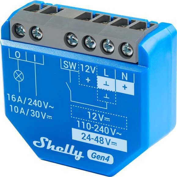 Shelly 1 Gen4 Smart Switch 1 Καναλιού Wi-Fi, Bluetooth & ZigBee 16A 2τμχ 3