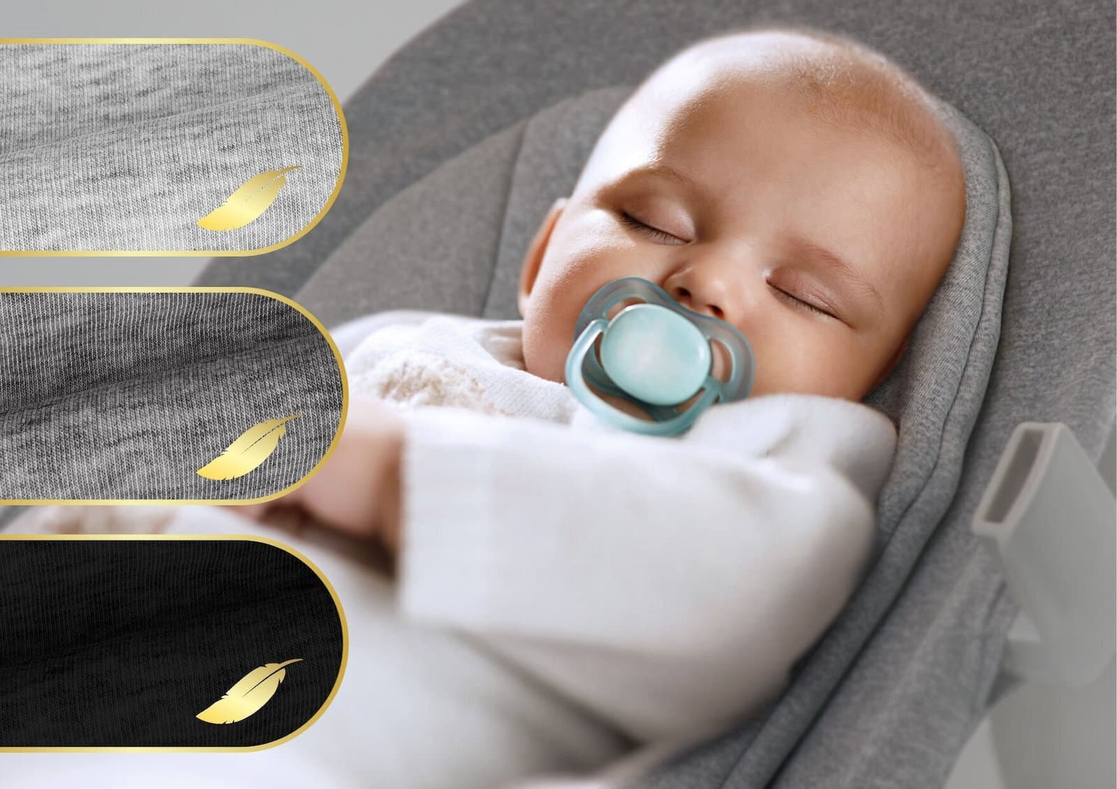 Neno Χειροκίνητο Relax Μωρού Γκρι για Παιδί έως 9kg 1990004 7