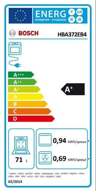 Bosch HBA372EB4 Φούρνος άνω Πάγκου 71lt Π56.8εκ. Μαύρος 9