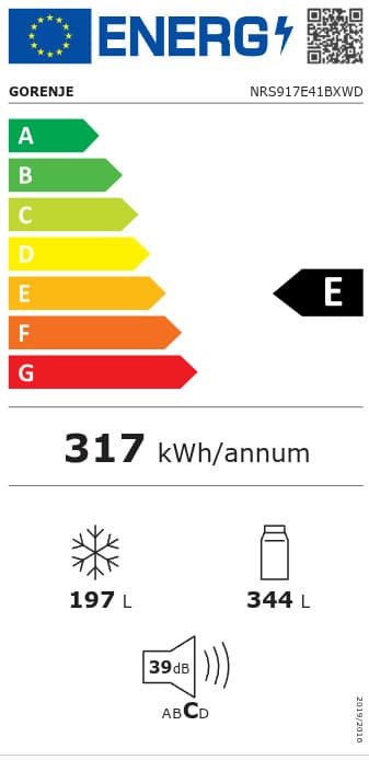 Gorenje Ψυγείο Ντουλάπα 541lt Total NoFrost Υ178.6xΠ91.1xΒ61.5εκ. Μαύρο Hzf55082 G400 2