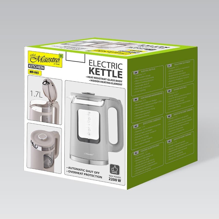 Maestro Electric Βραστήρας 1.7lt 2200W Γκρι 5