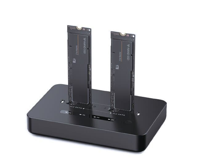 Gembird Dd2-u3m2 Desktop Dual Drive Usb Type-c M.2 Nvme Sata Ssd Docking Station Black Gem 2