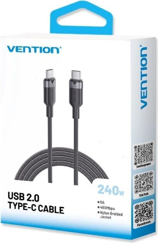 Vention USB 2.0 Cable USB-C male - USB-C 240W PD Μαύρο 2m TRIBH 3