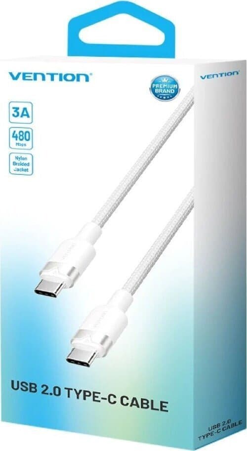 Vention USB 2.0 Cable USB-C male - USB-C 60W PD Λευκό 2m TRDWH 3
