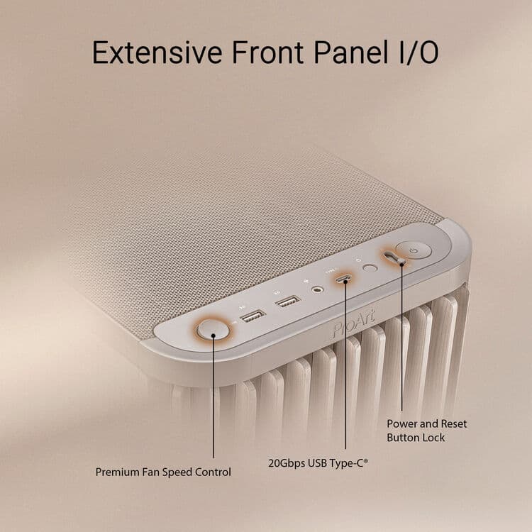 Asus ProArt PA401 Wood Edition Midi Tower Κουτί Υπολογιστή Beige 13