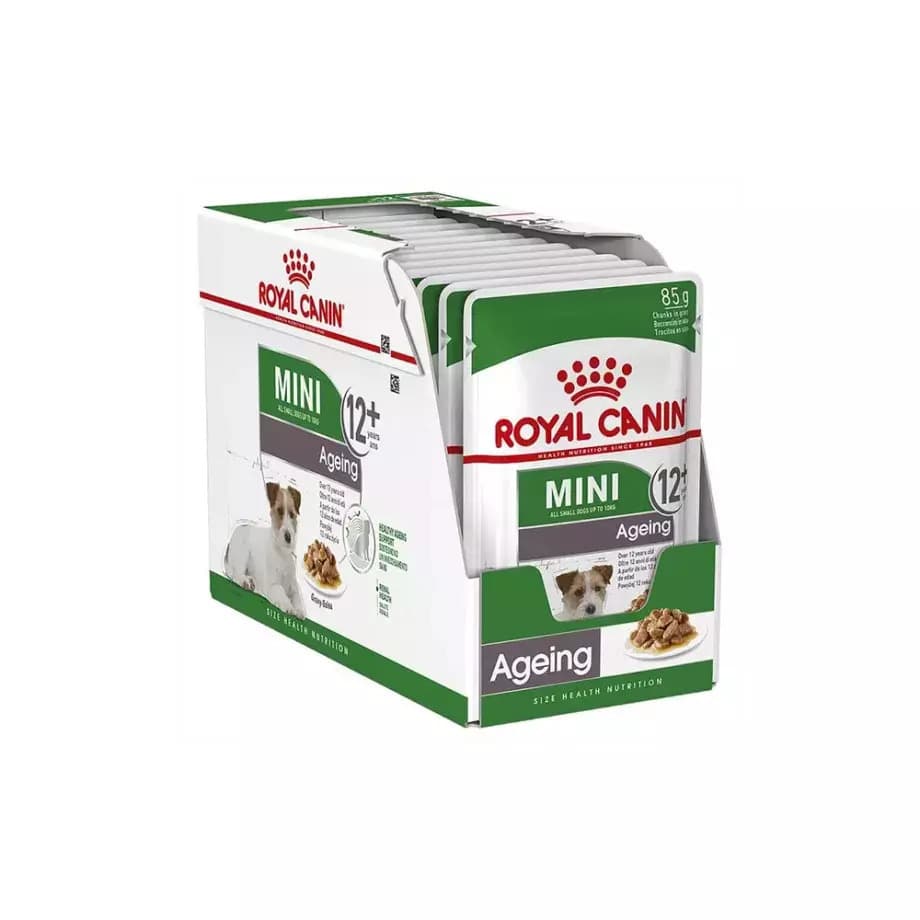 Royal Canin Mini Ageing 12+ Υγρή Τροφή για Ηλικιωμένους Σκύλους σε Φακελάκι με Κρέας και Πουλερικά 12x85gr 1444234 3