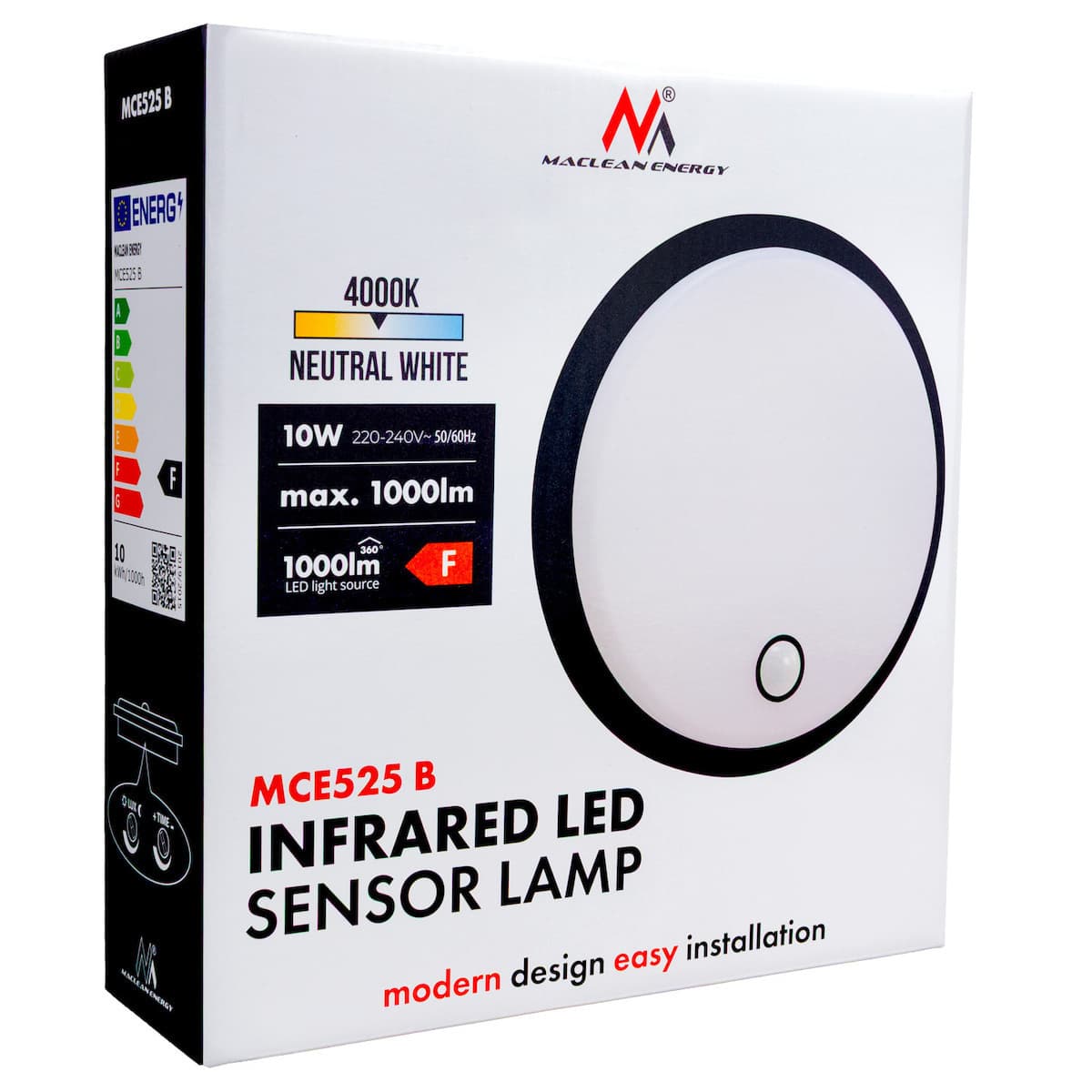 Maclean Energy Επιτοίχιο Εξωτερικό Φωτιστικό LED IP65 10W με Φυσικό Λευκό Φως MCE525 B 5