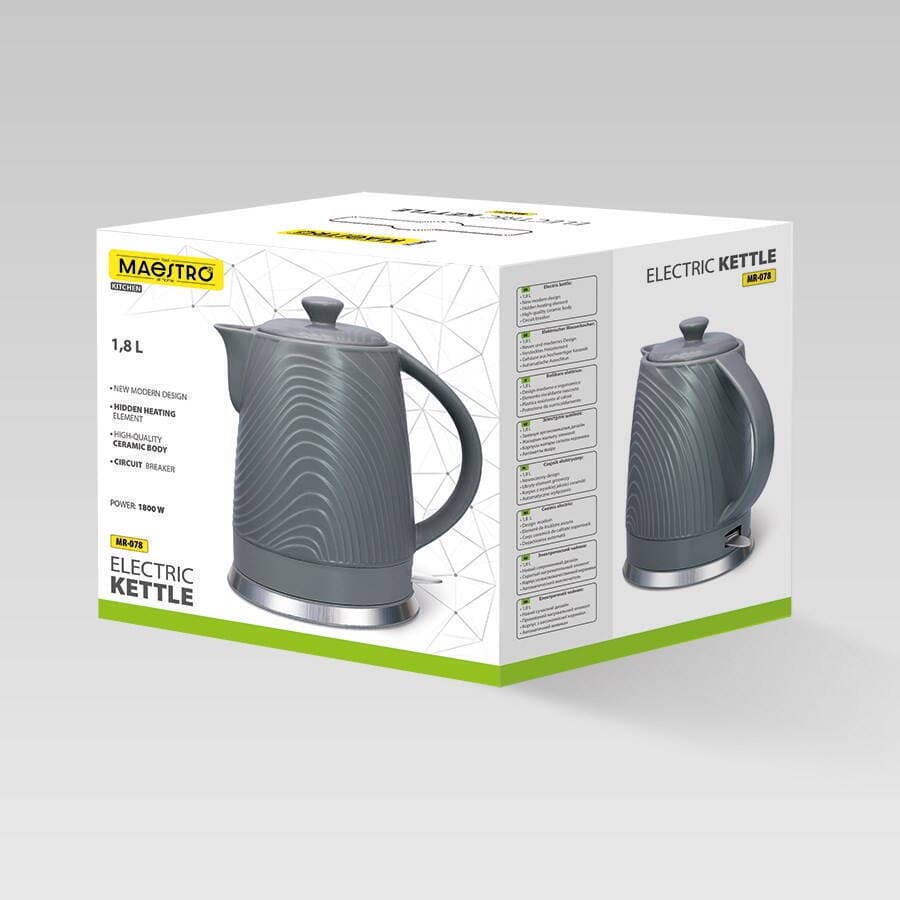 Maestro Electric Βραστήρας 1.8lt 1800W Γκρι 3