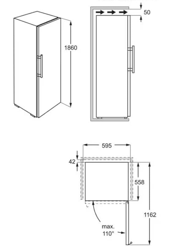 Electrolux Ψυγειοκαταψύκτης 367lt NoFrost Υ201xΠ59.5xΒ66.2εκ. Μαύρος LNT7ME36K2 6
