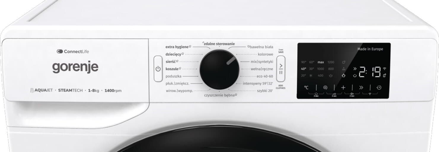 Gorenje Πλυντήριο Ρούχων 8kg 1400 Στροφών WPNEI84SASWIFI/PL 4