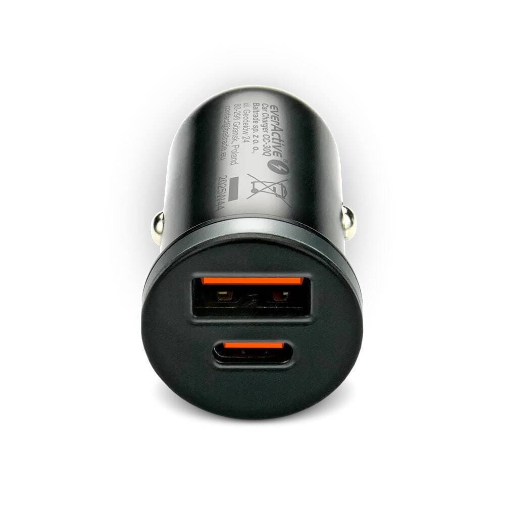 EverActive Φορτιστής Αυτοκινήτου 35W με Θύρες: 1xUSB-A 1xType-C CC-30Q 3