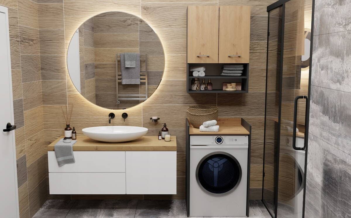 Washing Machine Cabinet Pola Np Anthracite Artisan 8