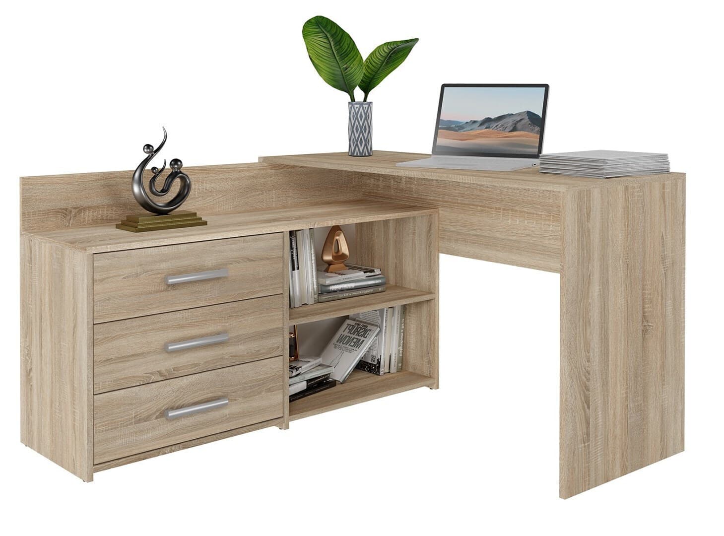 Γωνιακό Γραφείο Dany Ξύλινο Μπεζ 120x120x75εκ. 2