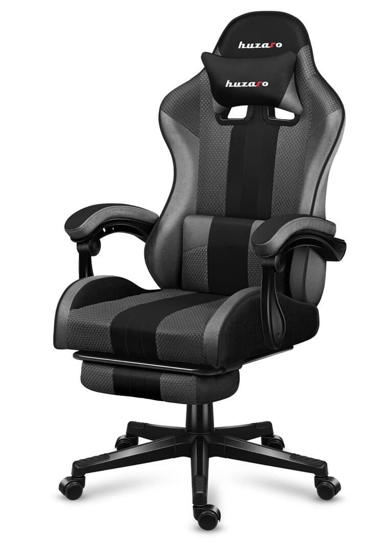 Huzaro Force 4.7 Καρέκλα Gaming Δερματίνης με Υποπόδιο Grey Mesh 6