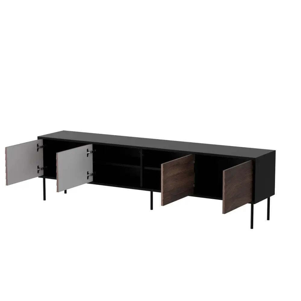 Μπουφές Ξύλινος Black/walnut 200x40x55cm 4