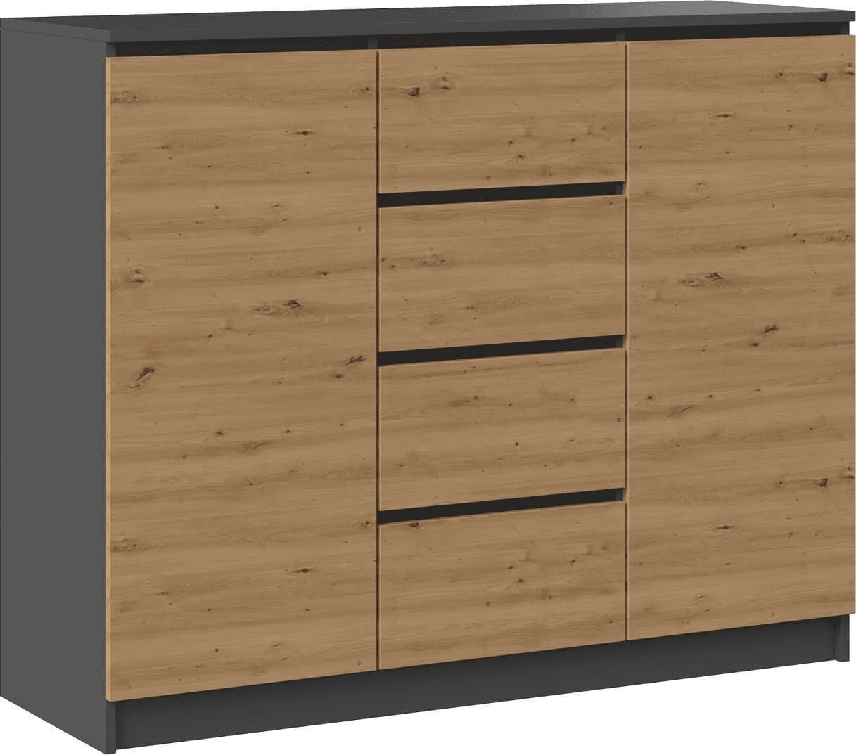 Μπουφές Ξύλινος με Συρτάρια Anthracite 120x40x97cm