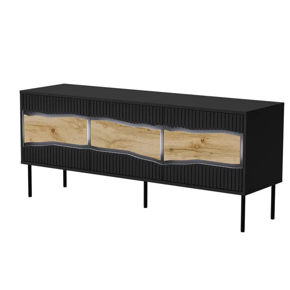 Μπουφές Inserto 3d Ξύλινος Black 143.5x40x61.5cm 4