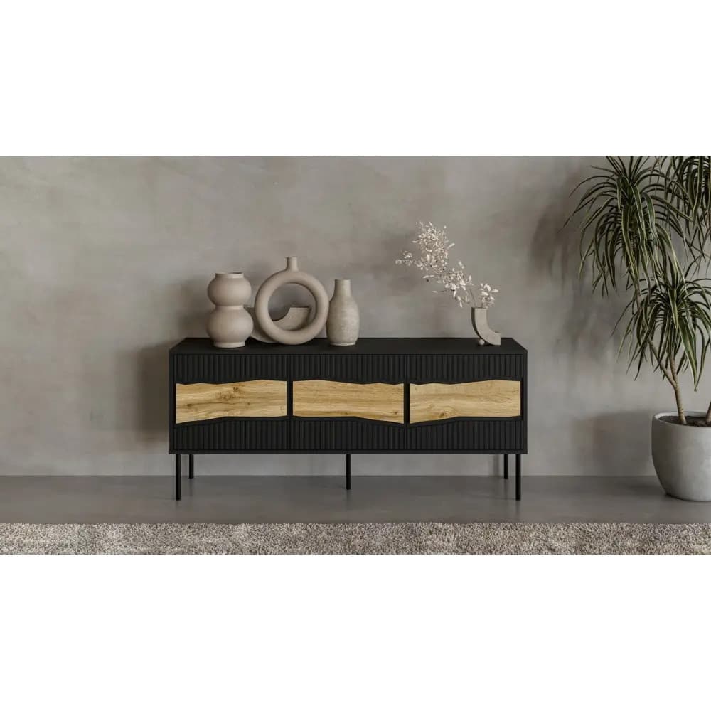 Μπουφές Inserto 3d Ξύλινος Black 143.5x40x61.5cm 6