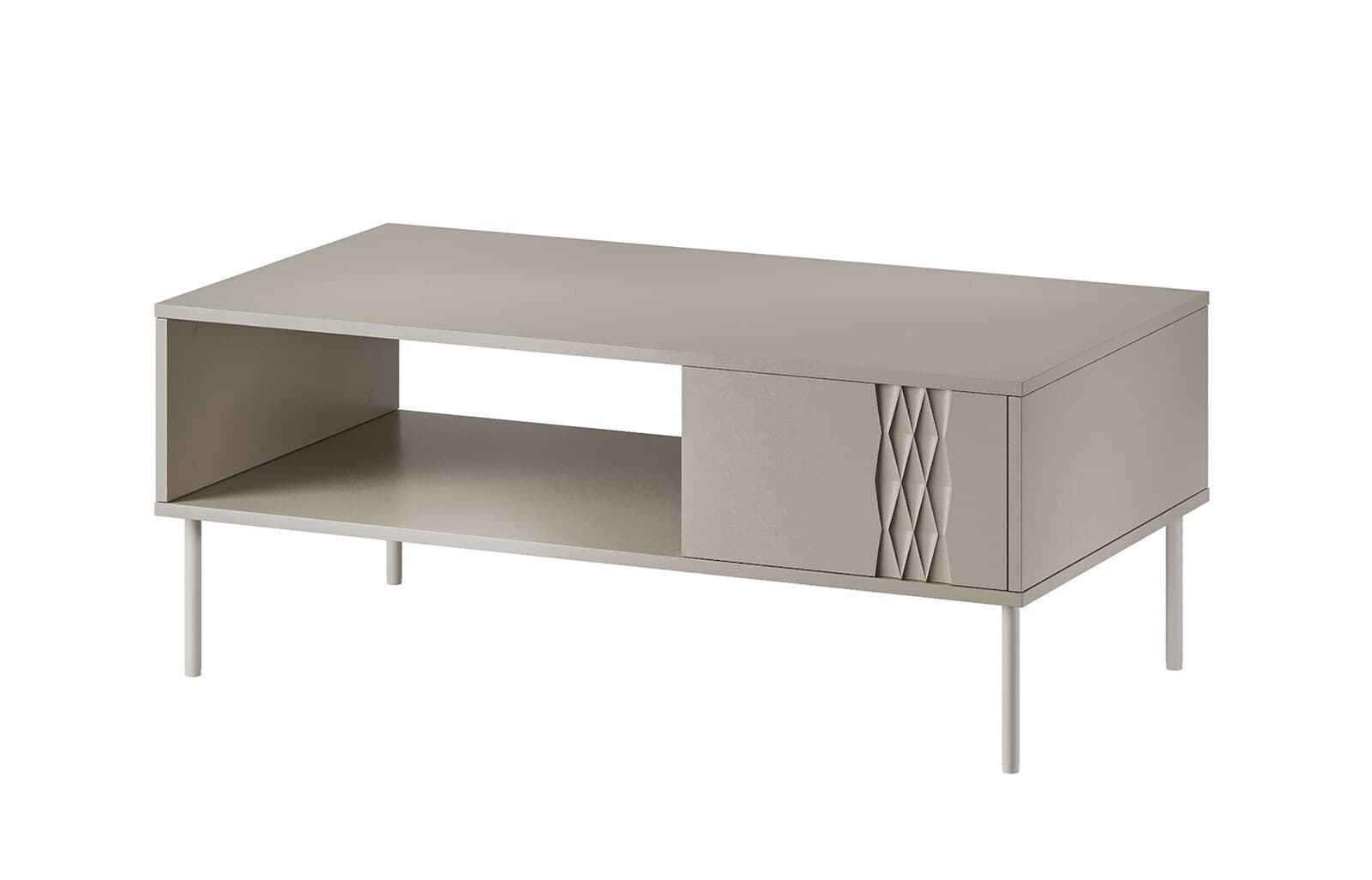 Ορθογώνιο Κεντρικό Τραπεζάκι Tresse Ξύλινο Cashmere Matt Μ110xΠ60xΥ40εκ. 2