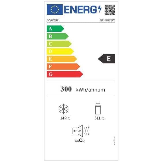 Gorenje Ψυγείο Ντουλάπα 460lt NoFrost Υ190xΠ79.4xΒ65εκ. Γκρι NRM819E61X 7