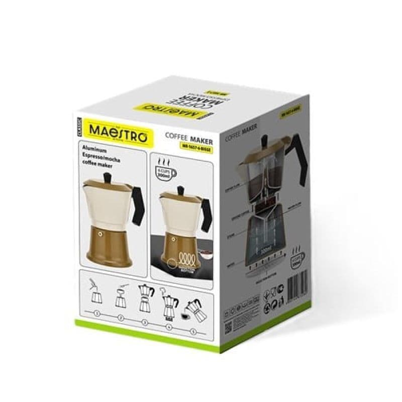 Maestro Aluminum Moka Pot Mr-1657-6-beige Maestro 3