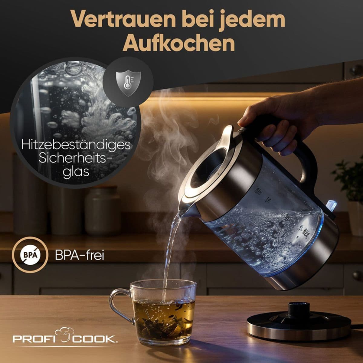 Profi Cook PC-WKS 1322 G Βραστήρας 1.7lt 2200W Ασημί 7
