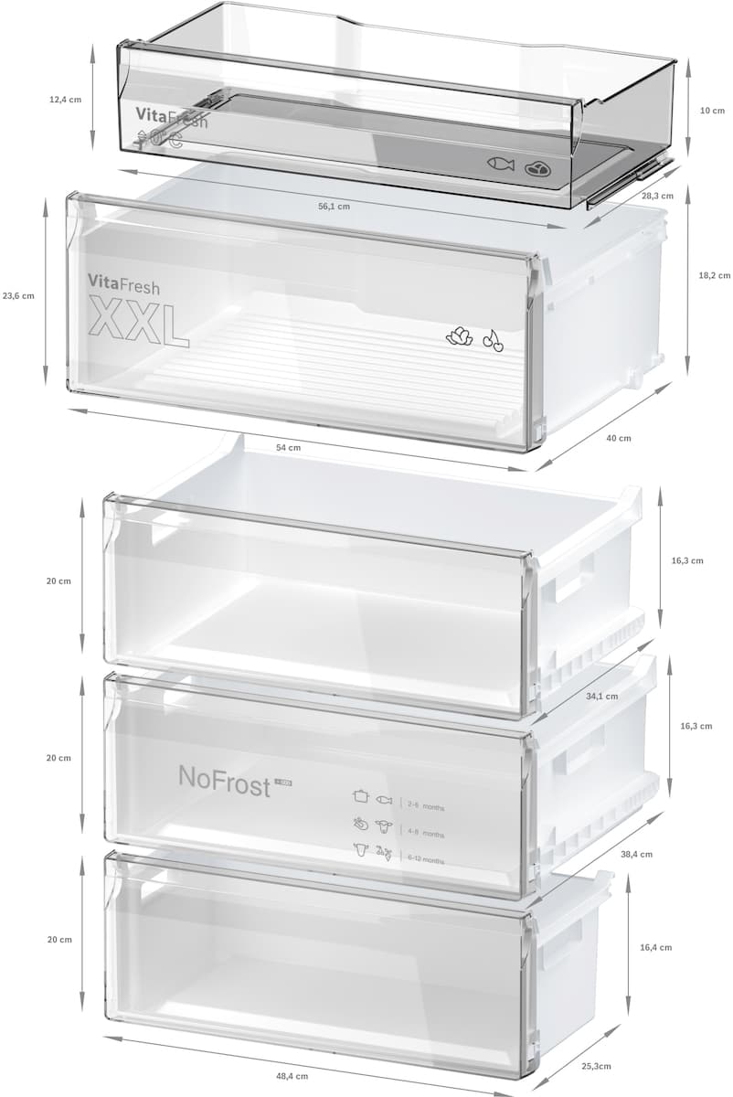 Bosch Ψυγειοκαταψύκτης 440lt Total NoFrost Υ203xΠ70xΒ66.7εκ. Inox KGN497ICT 6