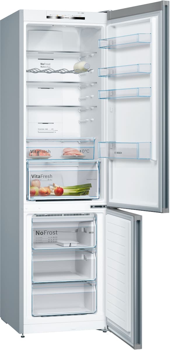 Bosch Ψυγειοκαταψύκτης 368lt Total NoFrost Υ203xΠ60xΒ66εκ. Γκρι KGN39VIEB