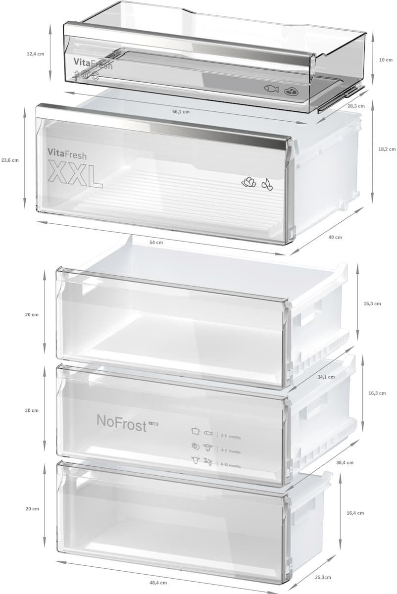 Bosch Ψυγειοκαταψύκτης 440lt Total NoFrost Υ203xΠ70xΒ66.7εκ. Μαύρος KGN49LBCF 13