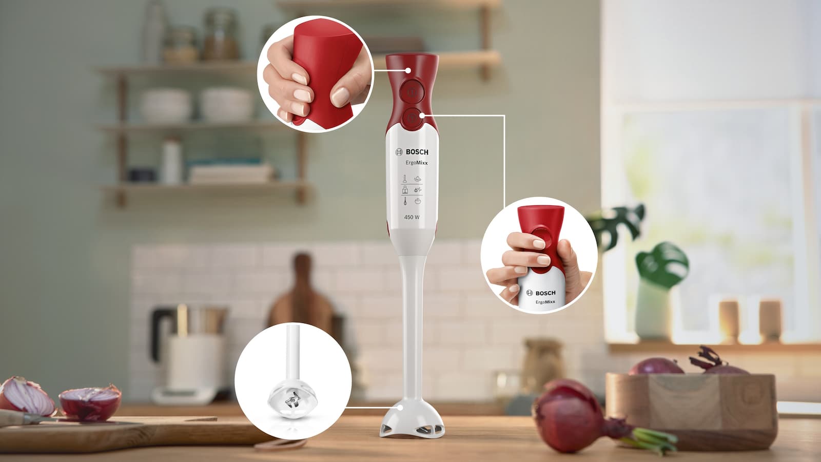 Bosch ErgoMixx Ραβδομπλέντερ με Πλαστική Ράβδο 450W Λευκό 6