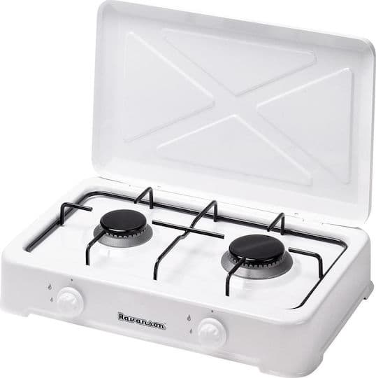 Ravanson K-02T K-02T Επιτραπέζια Εστία Υγραερίου Διπλή Λευκή 1