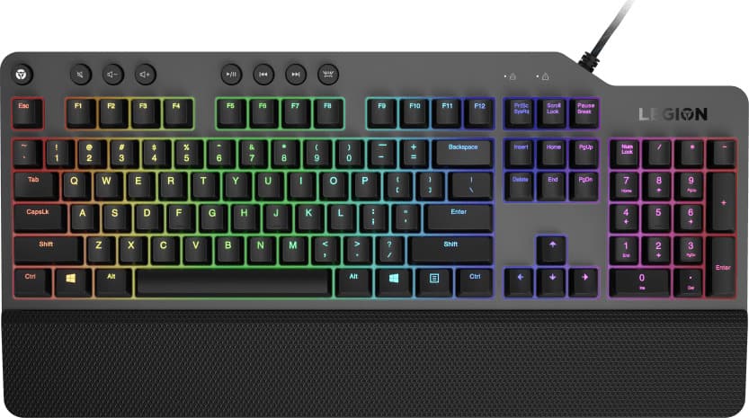 Lenovo Legion K500 Gaming Μηχανικό Πληκτρολόγιο με Outemu Red διακόπτες και RGB φωτισμό (Αγγλικό US) Γκρι