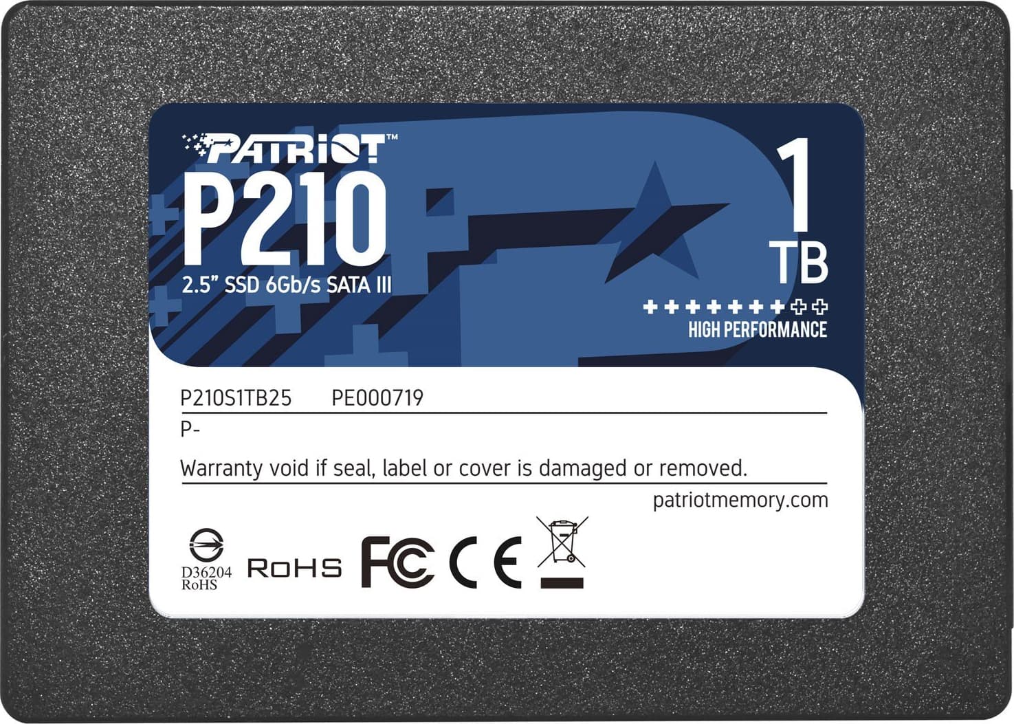 Patriot P210 SSD 1TB τύπου 2.5'' με σύνδεση SATA III P210S1TB25 1