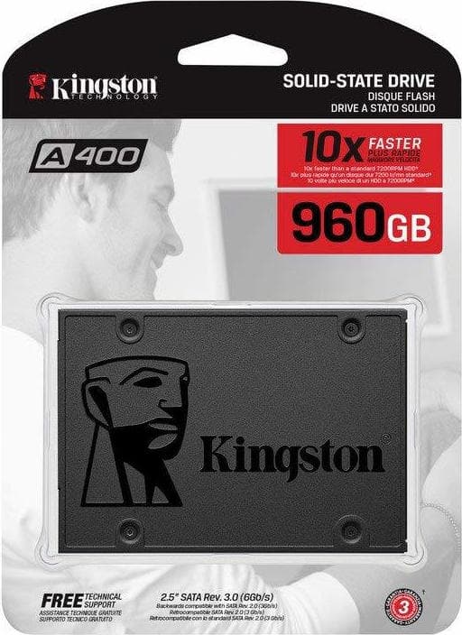 Kingston A400 SSD 960GB τύπου 2.5'' με σύνδεση SATA III SA400S37/960G 3