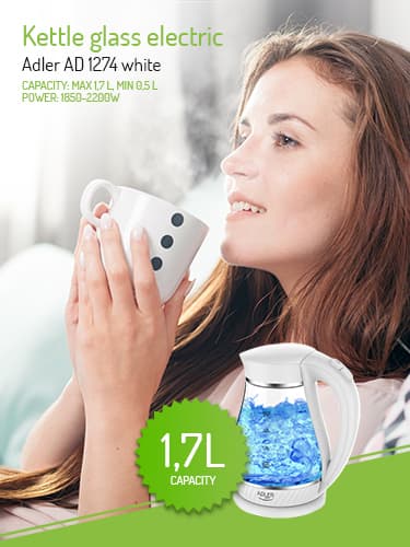 Adler Βραστήρας 1.7lt 2200W Λευκός AD 1274 6