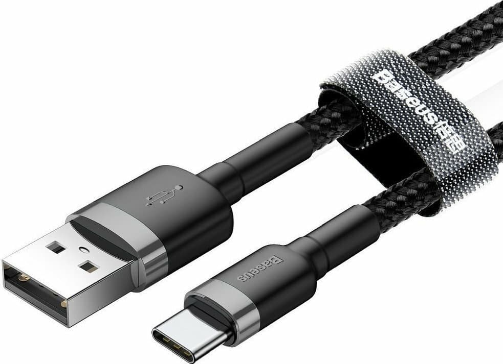 Baseus Cafule Braided USB 2.0 Cable USB-C male - USB-A Μαύρο 2m CATKLF-CG1