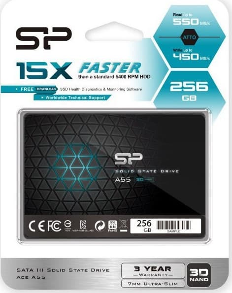 Silicon Power Ace A55 SSD 256GB τύπου 2.5'' με σύνδεση SATA III SP256GBSS3A55S25 3