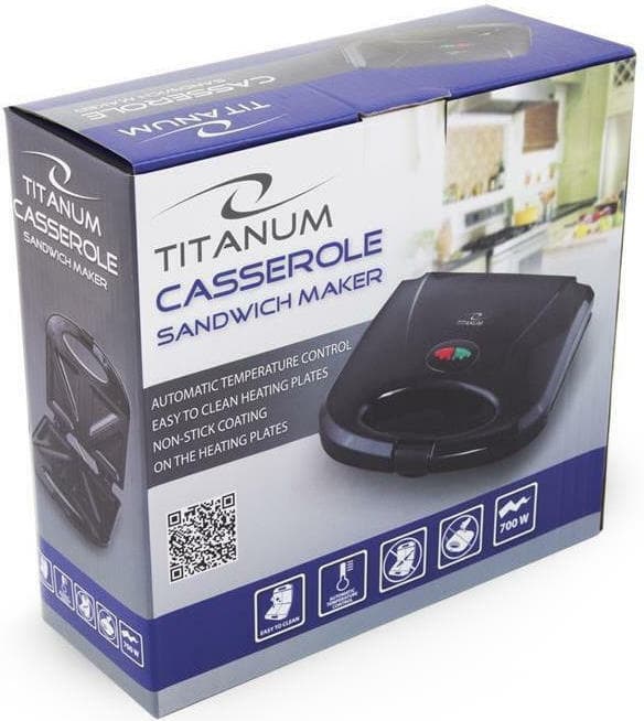 Esperanza Titanum Casserole Τοστιέρα για 2 Τοστ 750W Μαύρη 5