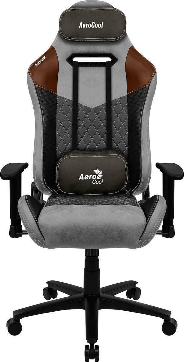 Aerocool Duke AeroSuede Υφασμάτινη Καρέκλα Gaming με Ρυθμιζόμενα Μπράτσα Μαύρο/Καφέ/Γκρι 2
