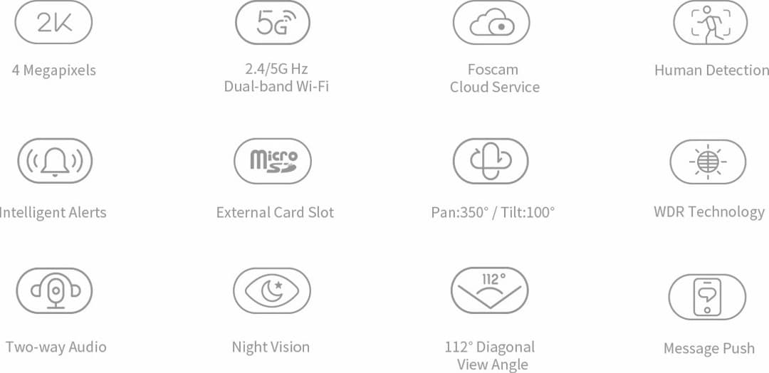 Foscam R4M IP Κάμερα Παρακολούθησης Wi-Fi Full HD+ 4MP με Αμφίδρομη Επικοινωνία και Φακό 2.8mm 4MP 3